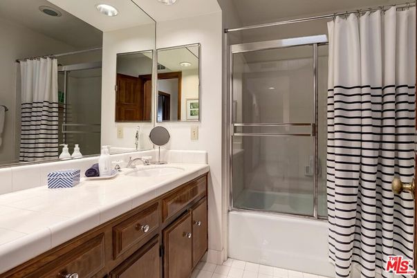 Bathroom, Glass Shower, Interior, Recessed Lighting, Tile Countertops