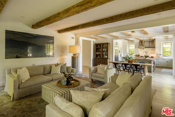 Dining room, Interior, Kitchen, Living room, Recessed Lighting, Wooden Beams, Wood Texture Flooring