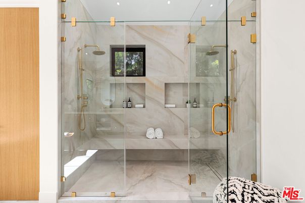 Bathroom, Glass Shower, Interior, Marble, Marble Walls