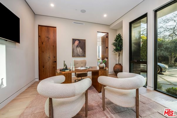 Home Office, Interior, Recessed Lighting, Wood Texture Flooring