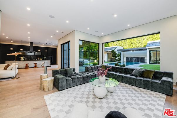 Interior, Kitchen, Living room, Pendant Lights, Recessed Lighting, Wood Texture Flooring