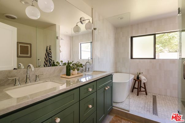 Bathroom, Dual Sink Vanities, Free Standing Baths, Glass Shower, Interior