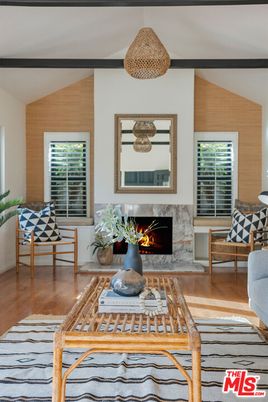 Fireplace, Interior, Living room, Pendant Lights, Wood Texture Flooring, Wooden Walls