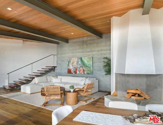 Interior, Living room, Recessed Lighting, Stone Walls, Wooden Beams, Wooden Ceilings, Wood Texture Flooring
