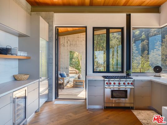 Interior, Kitchen, Stainless Steel Appliances, Wooden Ceilings, Wood Texture Flooring