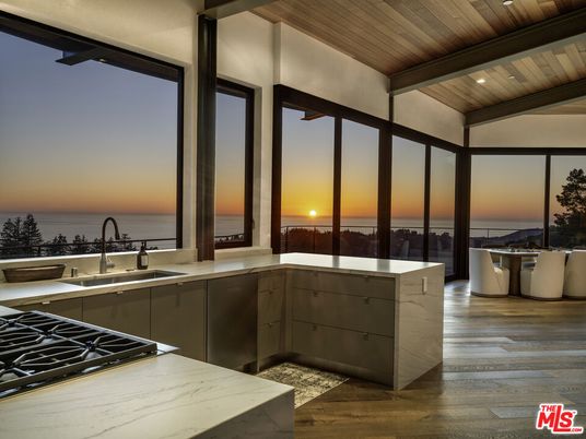Interior, Kitchen, Recessed Lighting, Water, Wooden Beams, Wooden Ceilings, Wood Texture Flooring