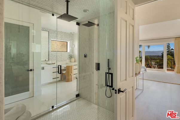 Bathroom, Glass Shower, Interior, Pendant Lights
