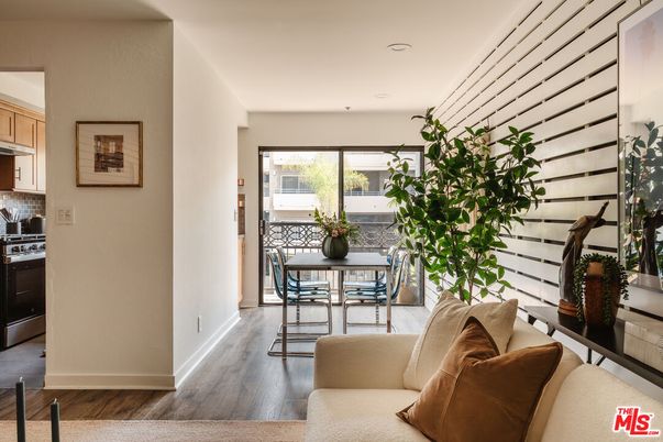 Dining room, Interior, Kitchen, Living room, Recessed Lighting, Wood Texture Flooring