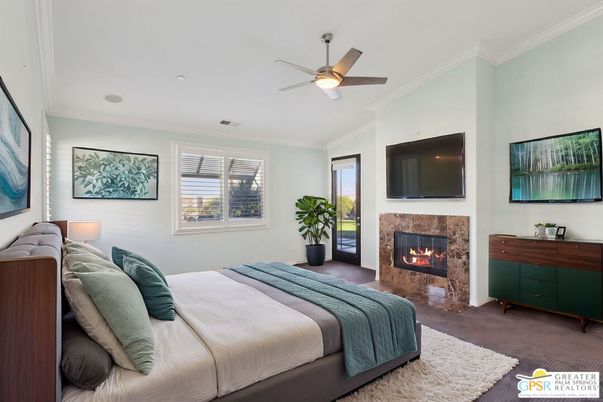 Bedroom, Fireplace, Interior