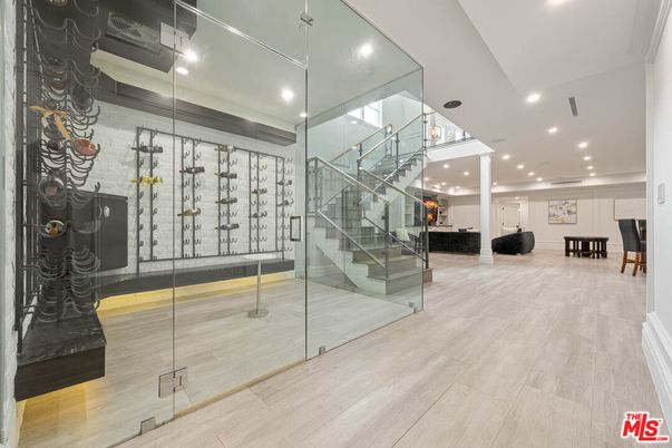 Interior, Recessed Lighting, Wine Storage, Wood Texture Flooring