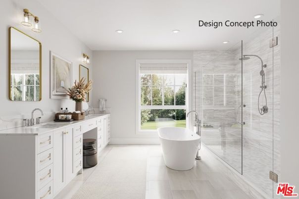 Bathroom, Dual Sink Vanities, Free Standing Baths, Glass Shower, Interior, Recessed Lighting