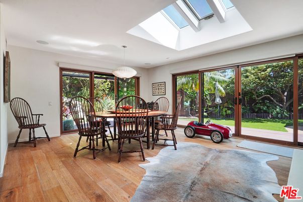 Dining room, Glass Ceilings, Interior, Pendant Lights, Recessed Lighting, Sun Room, Wood Texture Flooring