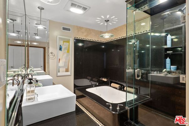 Bathroom, Dual Sink Vanities, Free Standing Baths, Glass Shower, Interior, Pendant Lights, Recessed Lighting