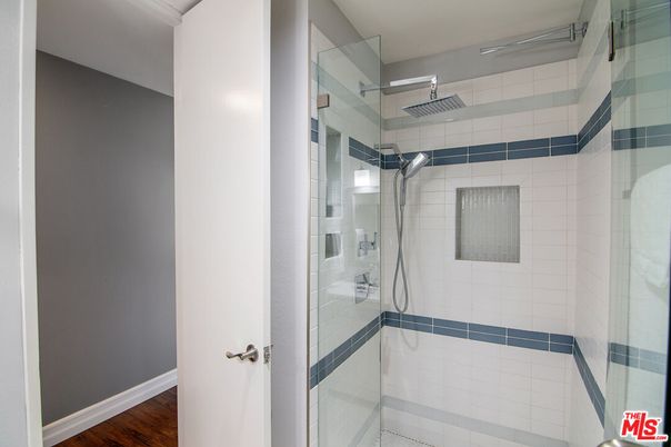 Bathroom, Glass Shower, Interior, Wood Texture Flooring