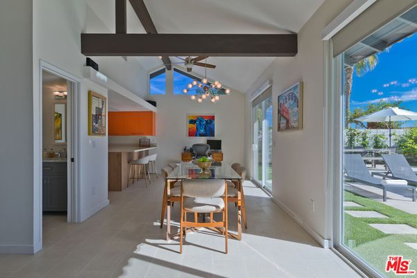 Dining room, Interior, Pendant Lights, Wooden Beams