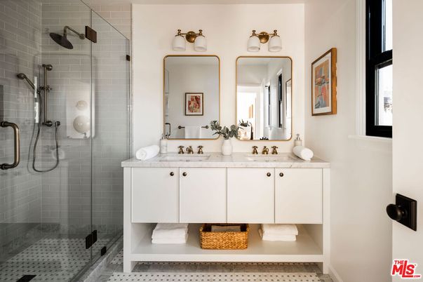 Bathroom, Dual Sink Vanities, Glass Shower, Interior