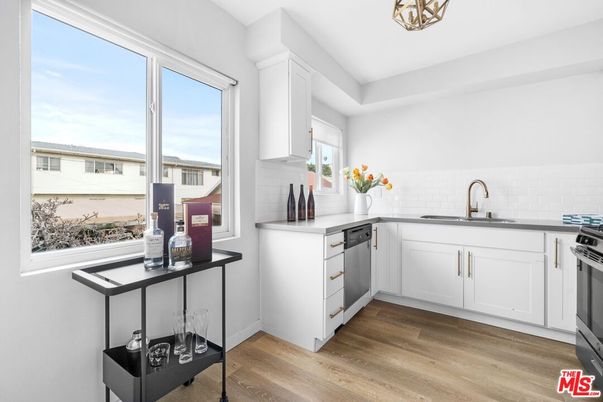Interior, Kitchen, Stainless Steel Appliances, Wood Texture Flooring