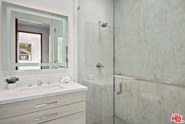 Bathroom, Glass Shower, Interior, Marble Walls