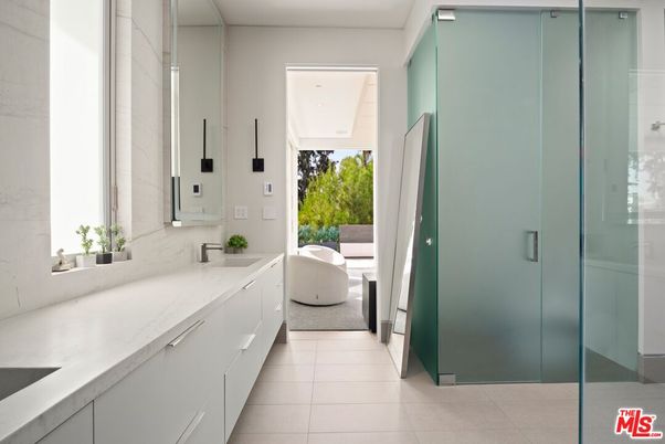 Bathroom, Glass Shower, Interior, Marble Walls, Recessed Lighting