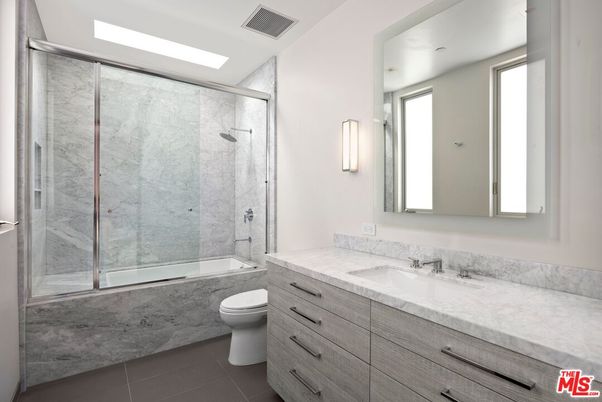 Bathroom, Glass Shower, Interior, Marble Walls, Recessed Lighting