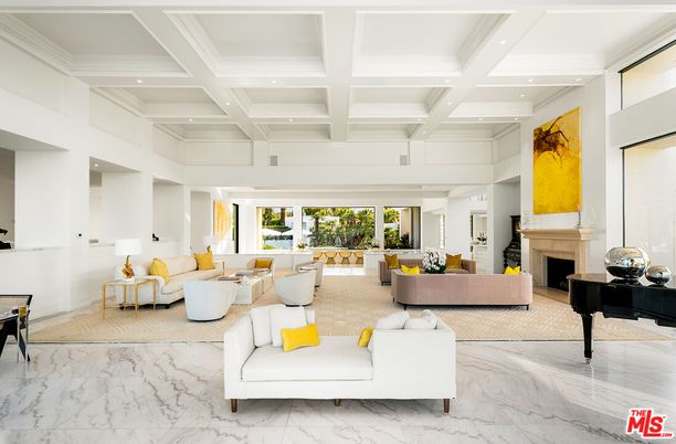 Fireplace, Interior, Living room, Marble, Recessed Lighting