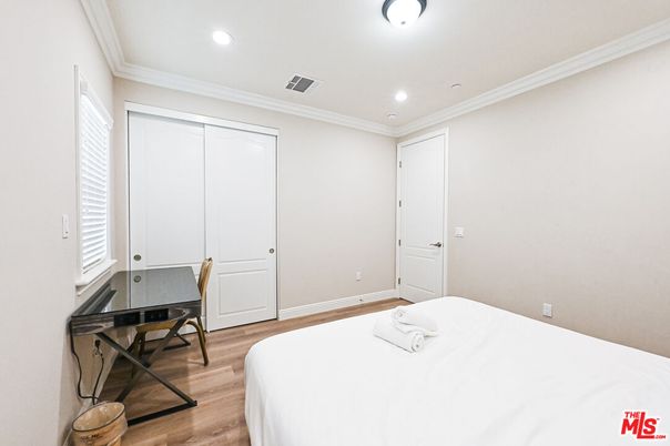 Bedroom, Home Office, Interior, Recessed Lighting, Wood Texture Flooring