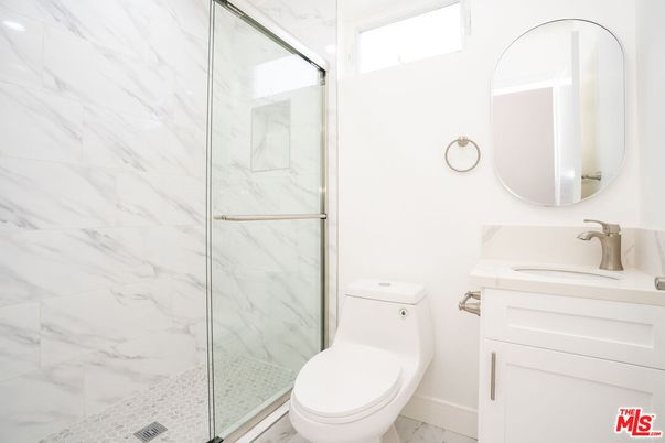 Bathroom, Glass Shower, Interior, Marble Walls
