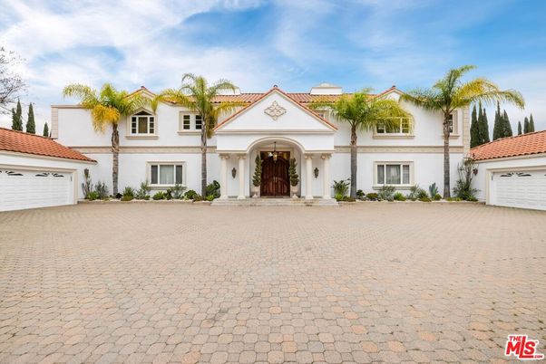 Attached, Detached Garage, Exterior, Facade, Spanish Mediterranean