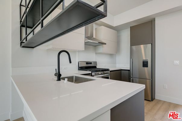 Interior, Kitchen, Stainless Steel Appliances, Wood Texture Flooring