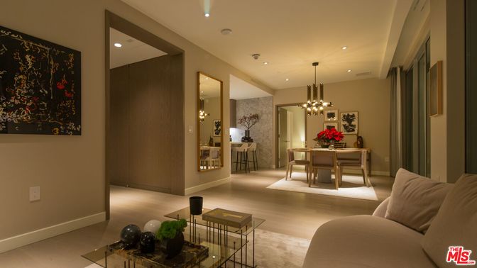Dining room, Interior, Pendant Lights, Recessed Lighting, Wood Texture Flooring