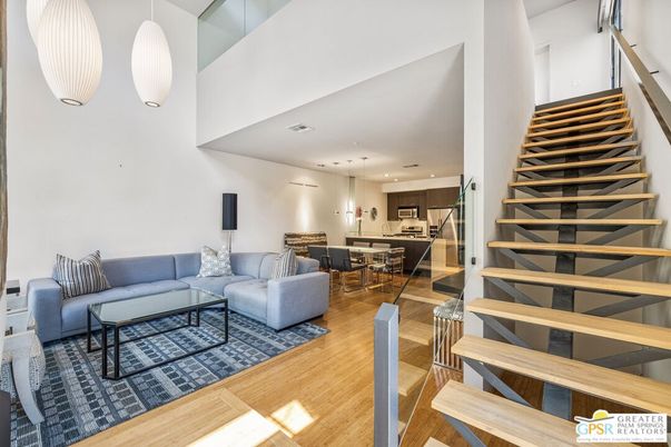 Dining room, Interior, Kitchen, Living room, Pendant Lights, Recessed Lighting, Stainless Steel Appliances, Wood Texture Flooring
