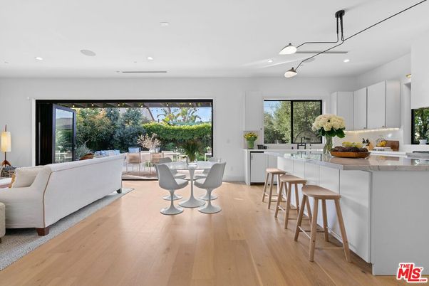 Dining room, Interior, Kitchen, Living room, Recessed Lighting, Wood Texture Flooring