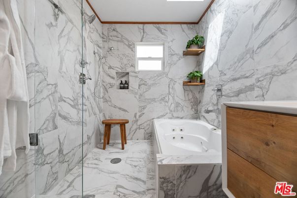 Bathroom, Glass Shower, Interior, Marble, Marble Walls