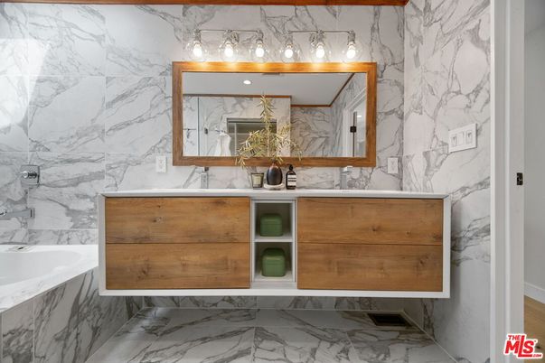 Bathroom, Dual Sink Vanities, Interior, Marble, Marble Walls