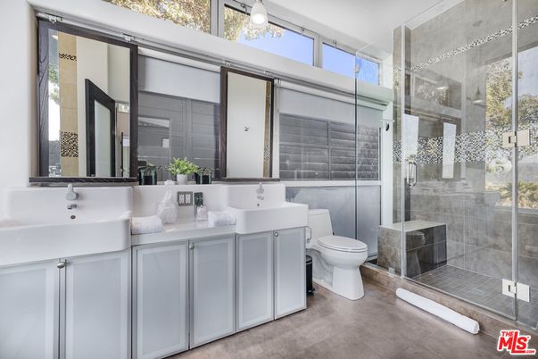 Bathroom, Dual Sink Vanities, Glass Shower, Interior
