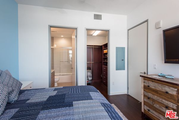 Bathroom, Bedroom, Glass Shower, Interior, Recessed Lighting, Wood Texture Flooring