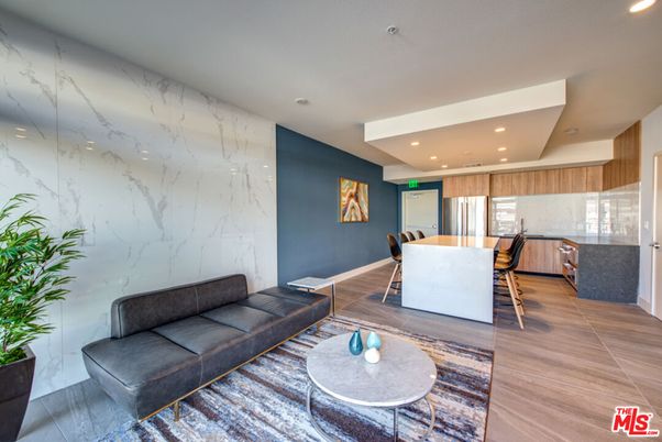Dining room, Interior, Kitchen, Living room, Marble Walls, Recessed Lighting, Wood Texture Flooring