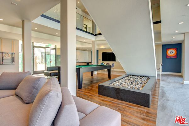 Billiard Table, Game Room, Interior, Recessed Lighting, Wood Texture Flooring