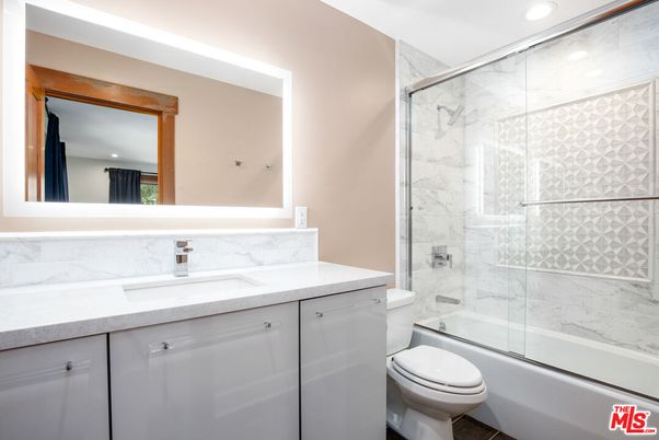 Bathroom, Glass Shower, Interior, Marble Walls, Recessed Lighting