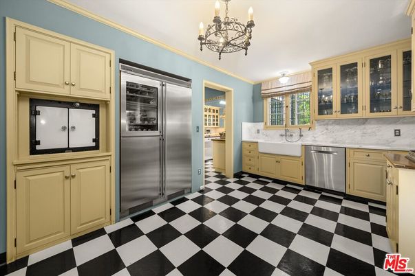 Chandelier, Interior, Kitchen, Stainless Steel Appliances