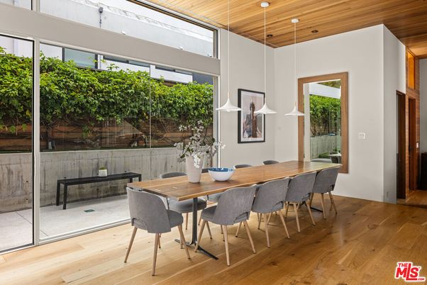 Dining room, Interior, Pendant Lights, Wooden Ceilings, Wood Texture Flooring