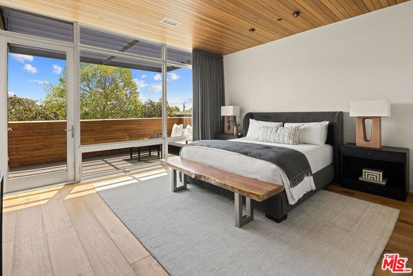 Bedroom, Interior, Recessed Lighting, Wooden Ceilings, Wood Texture Flooring