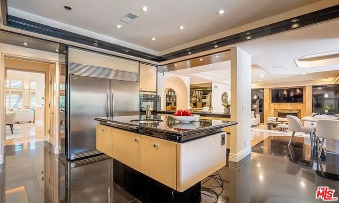 Dining room, Fireplace, Interior, Kitchen, Recessed Lighting, Stainless Steel Appliances
