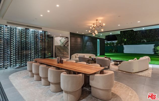 Dining room, Interior, Living room, Pendant Lights, Recessed Lighting, Wine Storage