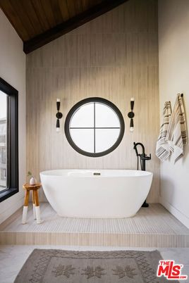 Bathroom, Free Standing Baths, Interior, Marble, Wooden Beams, Wooden Ceilings