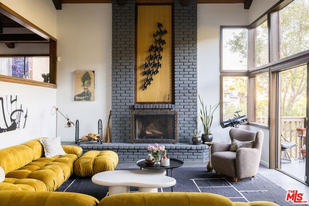 Fireplace, Interior, Living room, Stone Walls, Wooden Beams