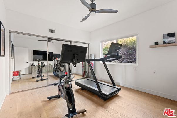 Fitness Equipment, Interior, Wood Texture Flooring