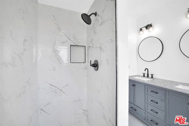 Bathroom, Dual Sink Vanities, Interior, Marble Walls