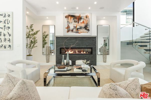 Fireplace, Interior, Living room, Recessed Lighting