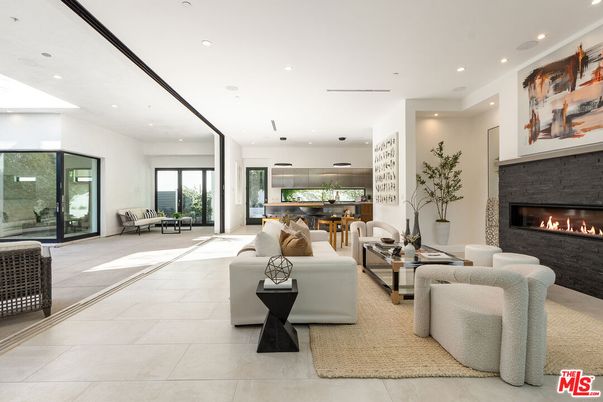 Dining room, Fireplace, Interior, Kitchen, Living room, Pendant Lights, Recessed Lighting